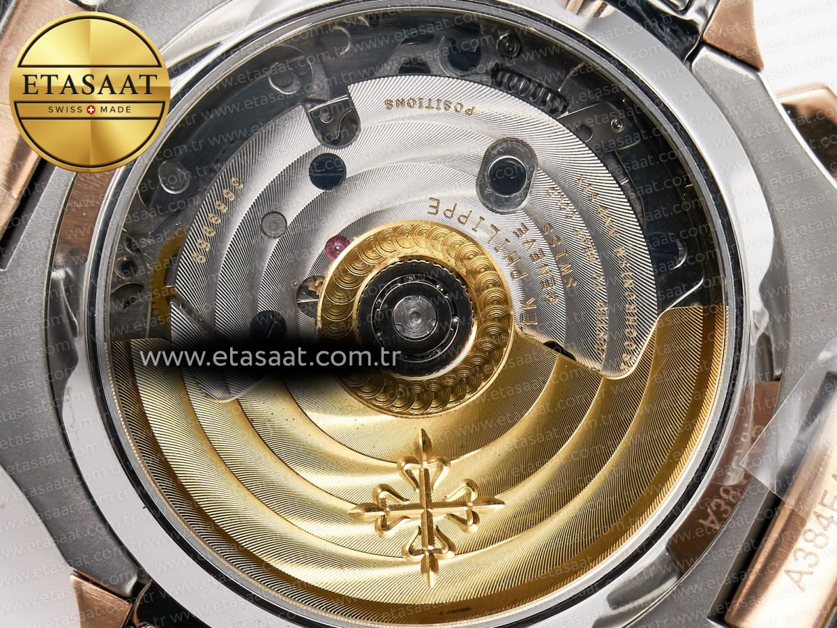 Nautilus 5980 SS/RG 3KF 1:1 Best Edition Blue Dial on SS/RG Bracelet A7750 mod to PP.CH28-520 - Görsel 17