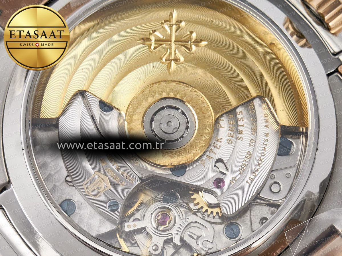 Nautilus 5980 SS/RG 3KF 1:1 Best Edition Blue Dial on SS/RG Bracelet A7750 mod to PP.CH28-520 - Görsel 20