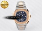 Nautilus 5980 SS/RG 3KF 1:1 Best Edition Blue Dial on SS/RG Bracelet A7750 mod to PP.CH28-520 - Görsel 3