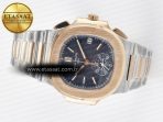 Nautilus 5980 SS/RG 3KF 1:1 Best Edition Blue Dial on SS/RG Bracelet A7750 mod to PP.CH28-520 - Görsel 9