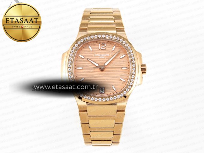 NAUTILUS 7118 LADIES RG PPF 1:1 BEST EDITION RG DIAL DIAMONDS BEZEL ON RG BRACELET 324CS - Görsel 3