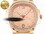 NAUTILUS 7118 LADIES RG PPF 1:1 BEST EDITION RG DIAL DIAMONDS BEZEL ON RG BRACELET 324CS - Görsel 4