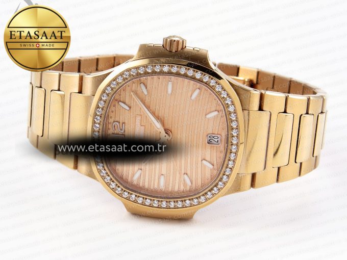 NAUTILUS 7118 LADIES RG PPF 1:1 BEST EDITION RG DIAL DIAMONDS BEZEL ON RG BRACELET 324CS - Görsel 6