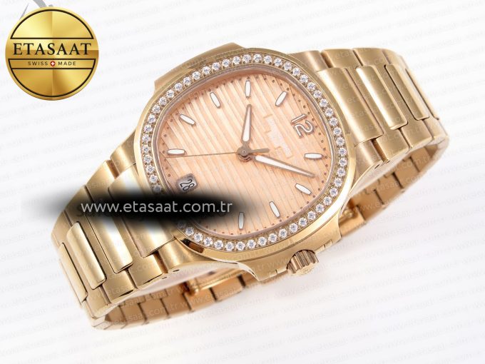 NAUTILUS 7118 LADIES RG PPF 1:1 BEST EDITION RG DIAL DIAMONDS BEZEL ON RG BRACELET 324CS - Görsel 7