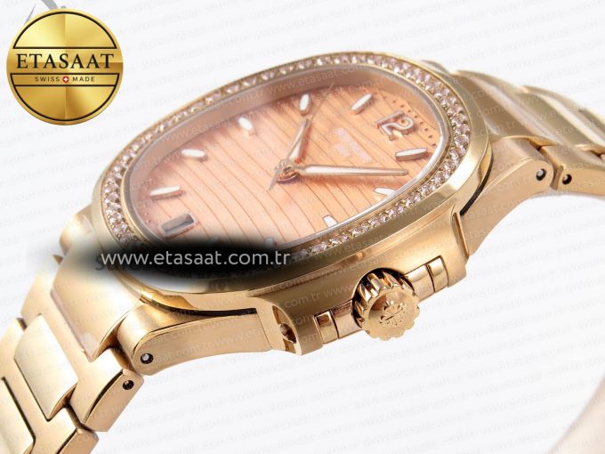 NAUTILUS 7118 LADIES RG PPF 1:1 BEST EDITION RG DIAL DIAMONDS BEZEL ON RG BRACELET 324CS - Görsel 8