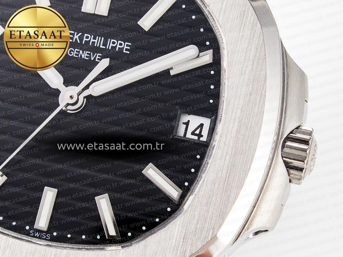 Nautilus Jumbo 5711 JJF 1:1 Best Edition Black Textured Dial On SS Bracelet A324 V3 - Görsel 11