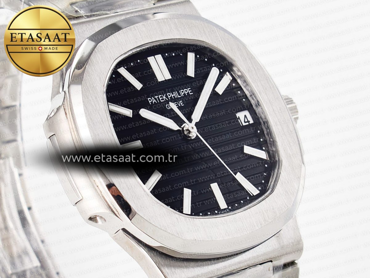 Nautilus Jumbo 5711 JJF 1:1 Best Edition Black Textured Dial On SS Bracelet A324 V3 - Görsel 5