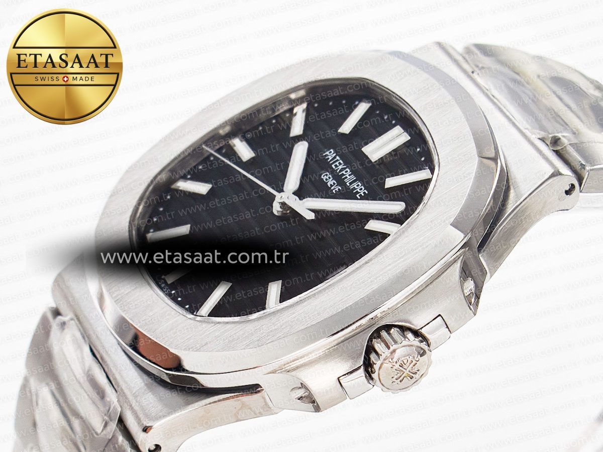 Nautilus Jumbo 5711 JJF 1:1 Best Edition Black Textured Dial On SS Bracelet A324 V3 - Görsel 6