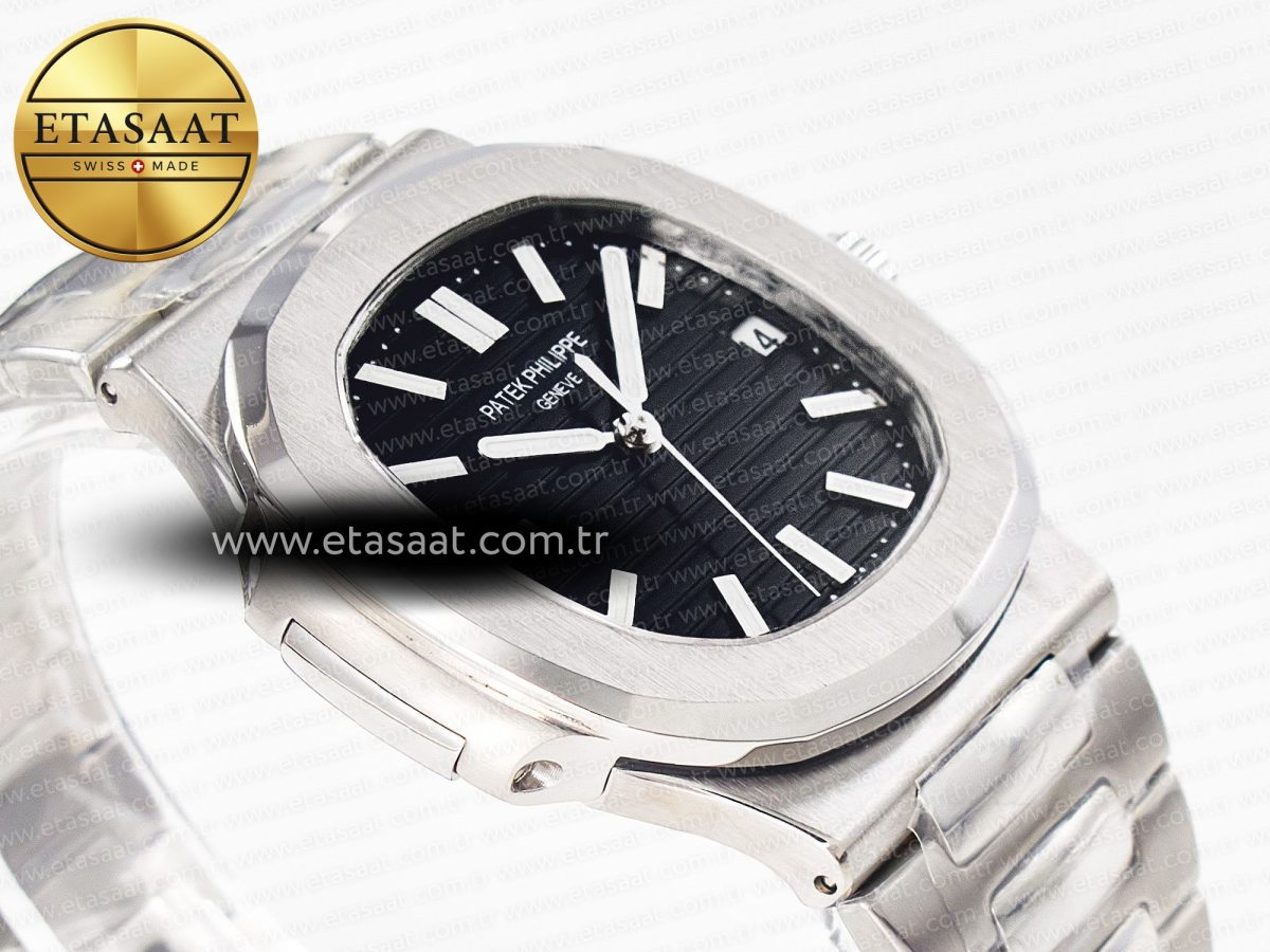 Nautilus Jumbo 5711 JJF 1:1 Best Edition Black Textured Dial On SS Bracelet A324 V3 - Görsel 7