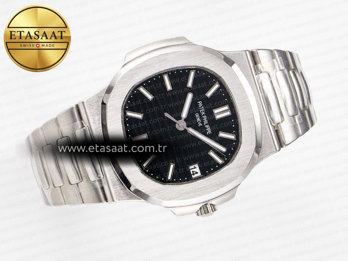 Nautilus Jumbo 5711 JJF 1:1 Best Edition Black Textured Dial On SS Bracelet A324 V3 - Görsel 8