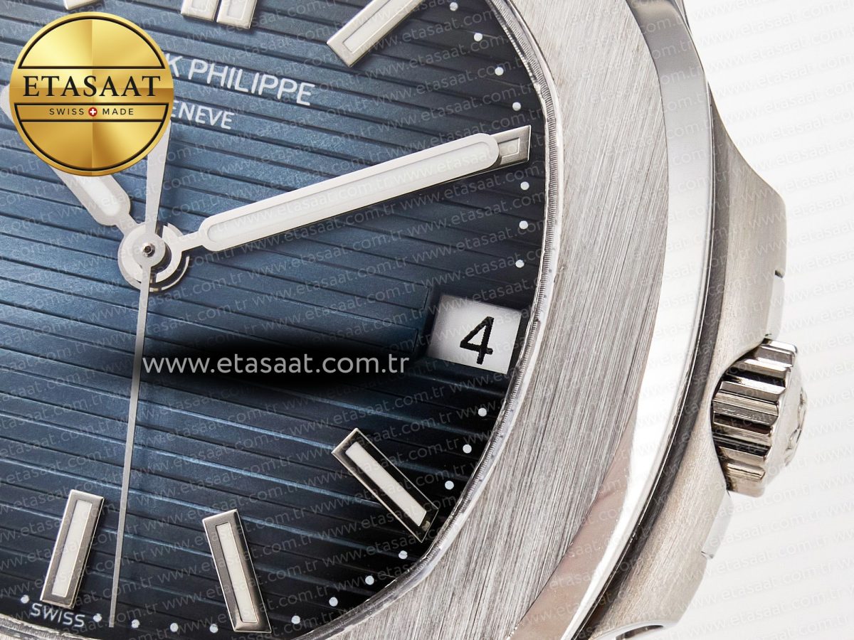 Nautilus Jumbo 5711 JJF 1:1 Best Edition Blue Textured Dial On SS Bracelet A324 V3 - Görsel 11