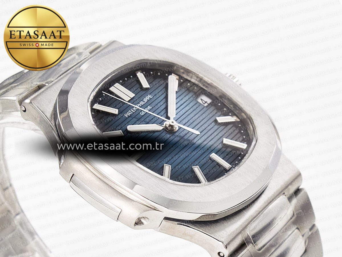 Nautilus Jumbo 5711 JJF 1:1 Best Edition Blue Textured Dial On SS Bracelet A324 V3 - Görsel 7