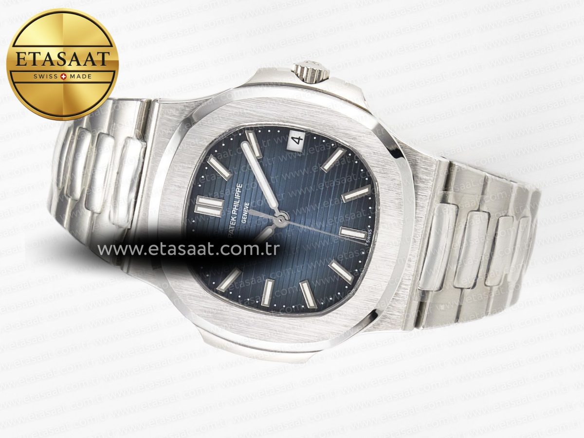 Nautilus Jumbo 5711 JJF 1:1 Best Edition Blue Textured Dial On SS Bracelet A324 V3 - Görsel 9