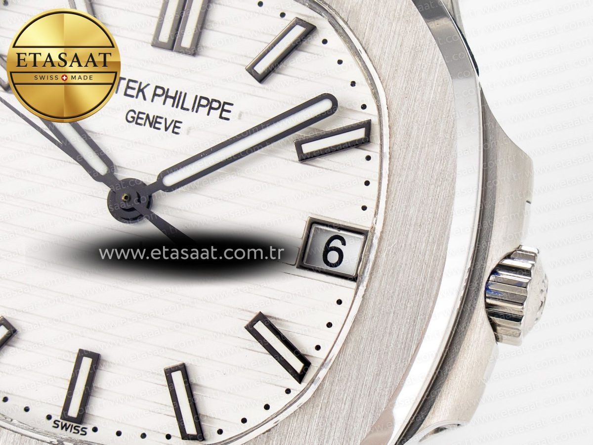 Nautilus Jumbo 5711 JJF 1:1 Best Edition White Textured Dial On SS Bracelet A324 V3 - Görsel 11