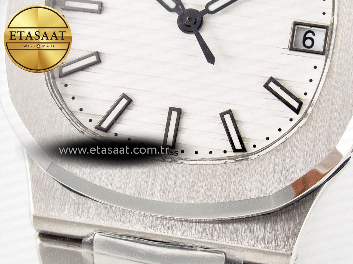 Nautilus Jumbo 5711 JJF 1:1 Best Edition White Textured Dial On SS Bracelet A324 V3 - Görsel 12