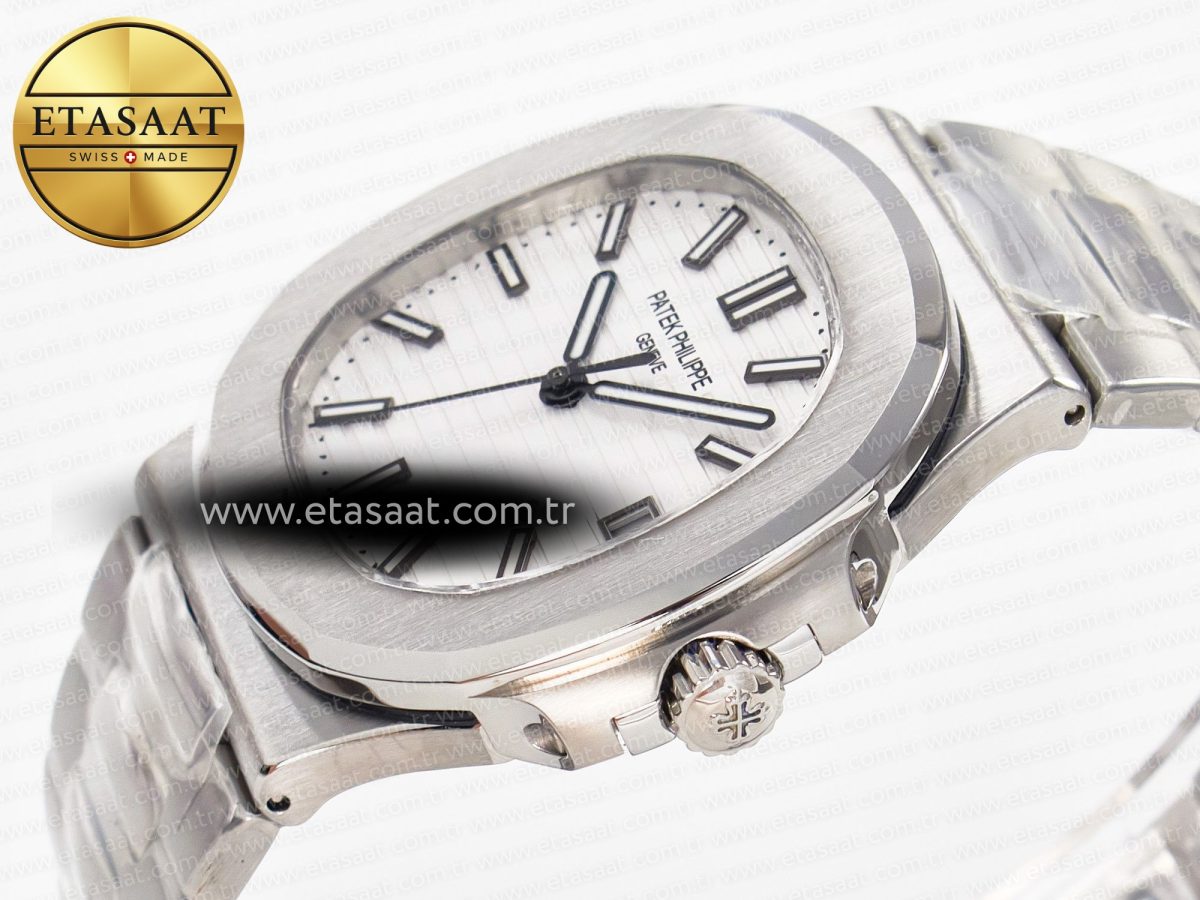 Nautilus Jumbo 5711 JJF 1:1 Best Edition White Textured Dial On SS Bracelet A324 V3 - Görsel 6