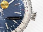 Navitimer 1 SS 41mm TF 1:1 Best Edition White Bezel Blue Dial on Brown Leather Strap A2824 - Görsel 11