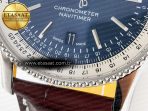 Navitimer 1 SS 41mm TF 1:1 Best Edition White Bezel Blue Dial on Brown Leather Strap A2824 - Görsel 12