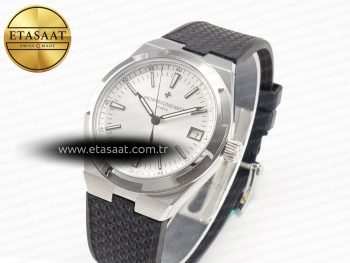 Overseas 4500V SS MKSF 1:1 Best Edition White Dial on Black Rubber Strap A5100