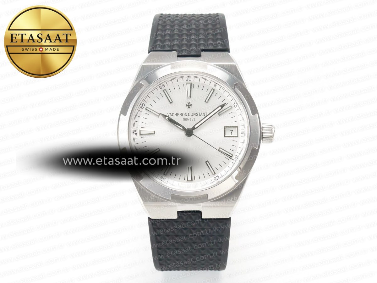Overseas 4500V SS MKSF 1:1 Best Edition White Dial on Black Rubber Strap A5100 - Görsel 3