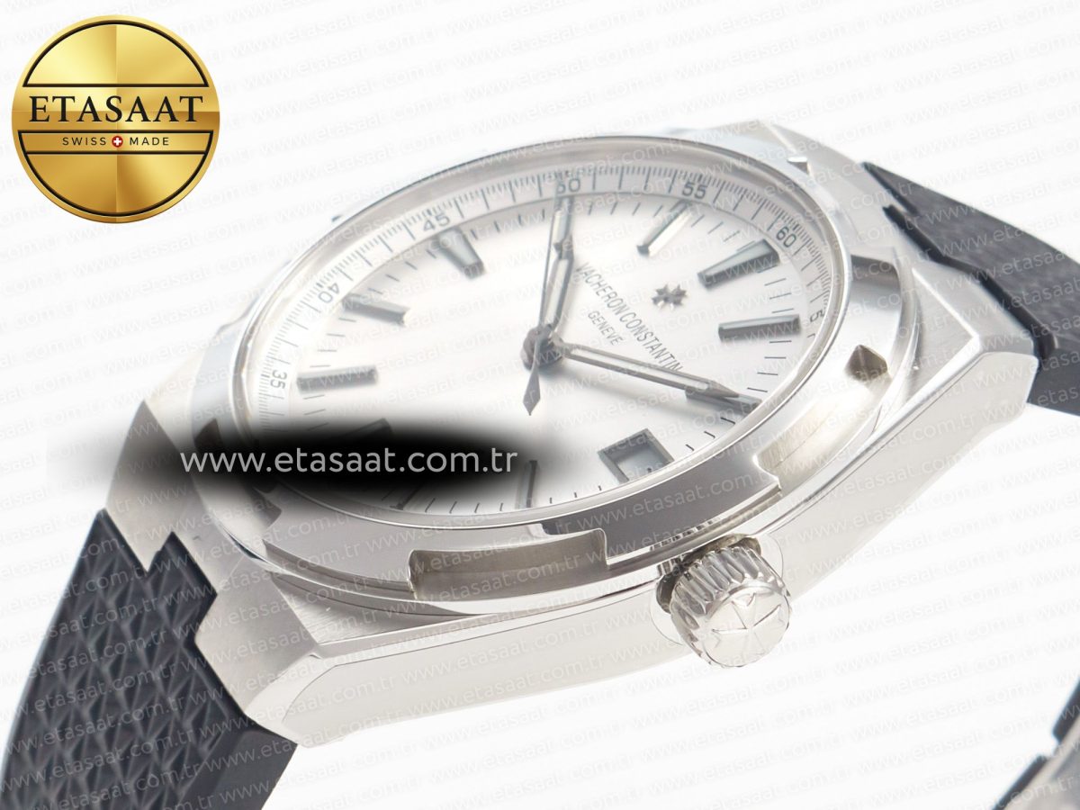 Overseas 4500V SS MKSF 1:1 Best Edition White Dial on Black Rubber Strap A5100 - Görsel 6
