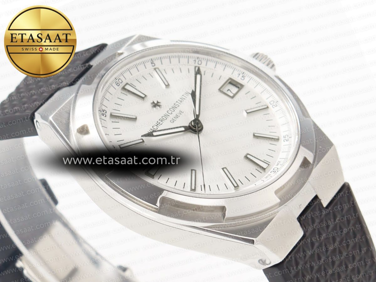 Overseas 4500V SS MKSF 1:1 Best Edition White Dial on Black Rubber Strap A5100 - Görsel 7