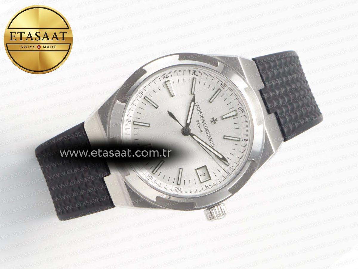 Overseas 4500V SS MKSF 1:1 Best Edition White Dial on Black Rubber Strap A5100 - Görsel 8