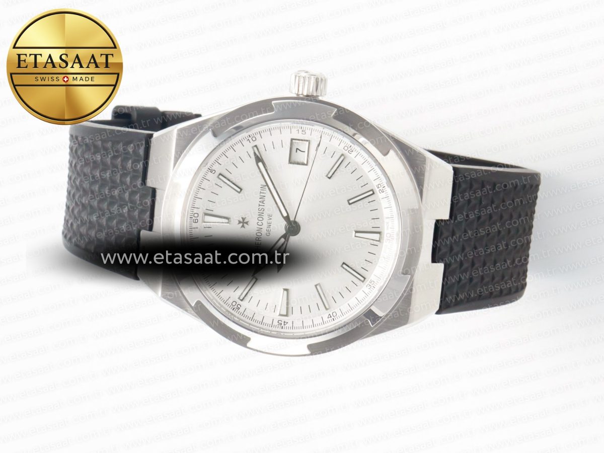 Overseas 4500V SS MKSF 1:1 Best Edition White Dial on Black Rubber Strap A5100 - Görsel 9