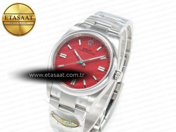 Oyster Perpetual 36mm 126000 Clean 1:1 Best Edition 904L Steel Red Dial on SS Bracelet VR3230