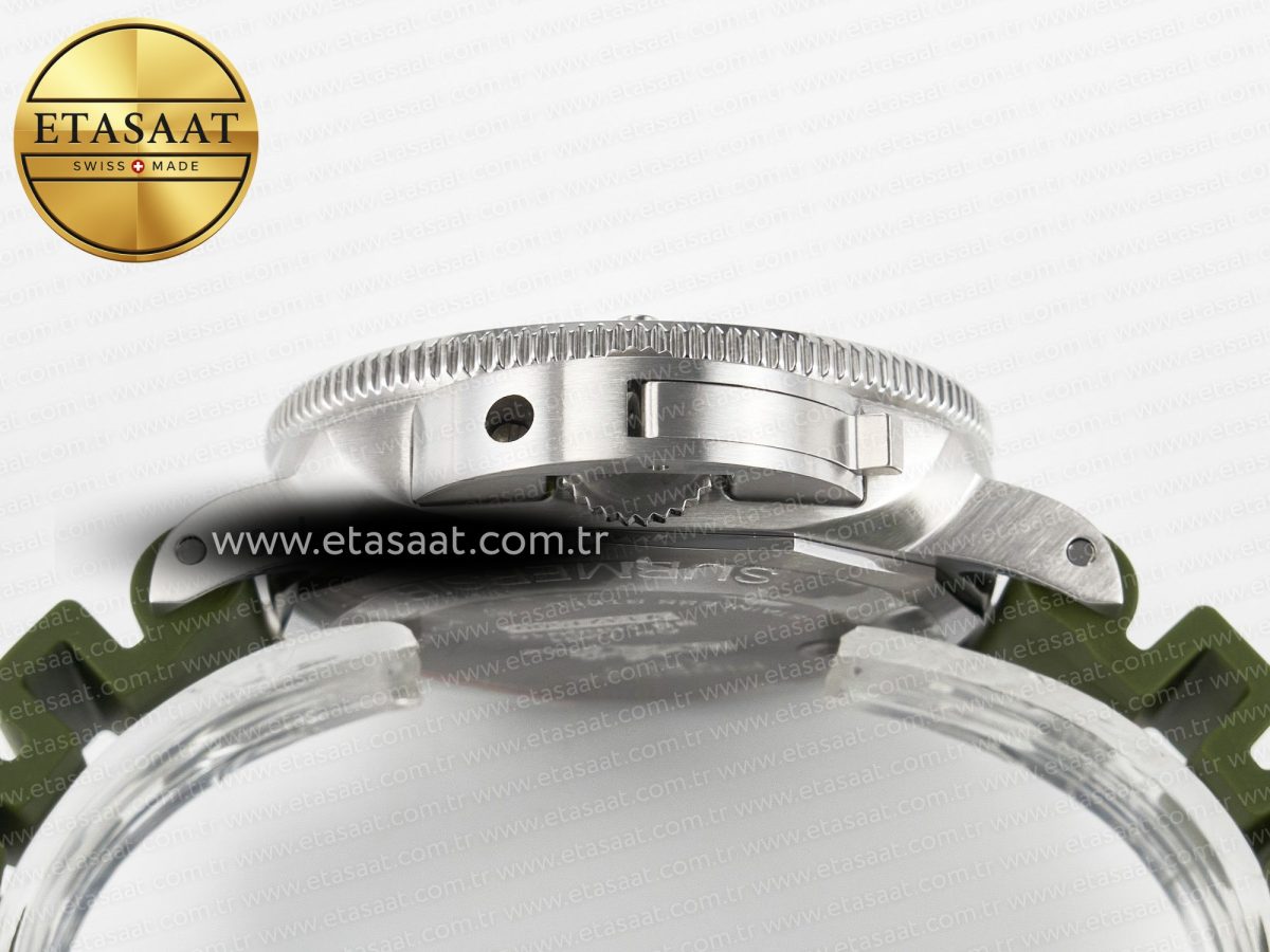 PAM1055 Luminor Submersible 42mm Verde Militare VSF 1:1 Best Edition on Green Rubber Strap P.900 Clone - Görsel 16