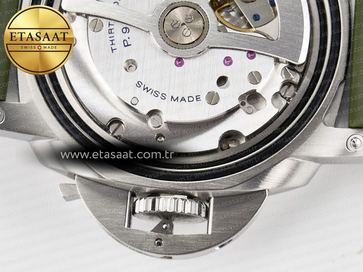 PAM1055 Luminor Submersible 42mm Verde Militare VSF 1:1 Best Edition on Green Rubber Strap P.900 Clone - Görsel 24