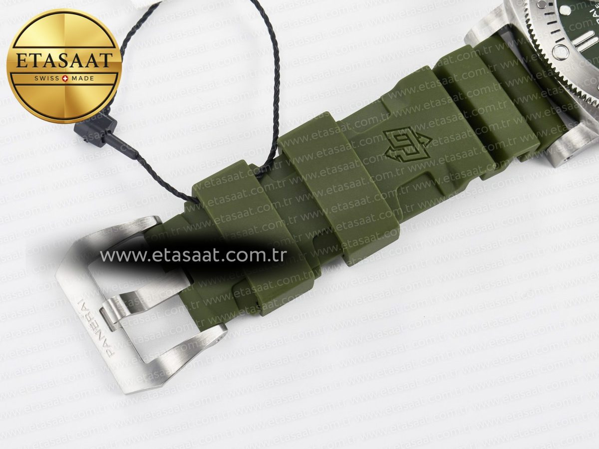 PAM1055 Luminor Submersible 42mm Verde Militare VSF 1:1 Best Edition on Green Rubber Strap P.900 Clone - Görsel 27