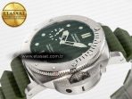 PAM1055 Luminor Submersible 42mm Verde Militare VSF 1:1 Best Edition on Green Rubber Strap P.900 Clone - Görsel 6