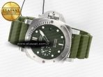 PAM1055 Luminor Submersible 42mm Verde Militare VSF 1:1 Best Edition on Green Rubber Strap P.900 Clone - Görsel 9