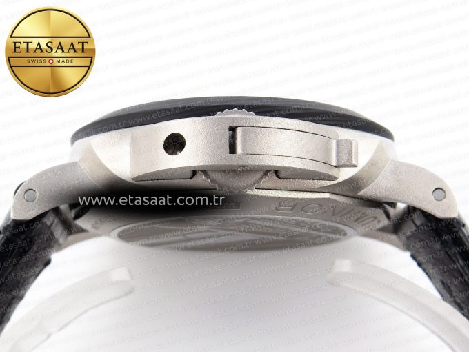 PAM1096 W LUMINOR GMT 42MM TITANIUM VSF 1:1 BEST EDITION BLACK DIAL ON BLACK LEATHER STRAP P.9011 SUPER CLONE - Görsel 16
