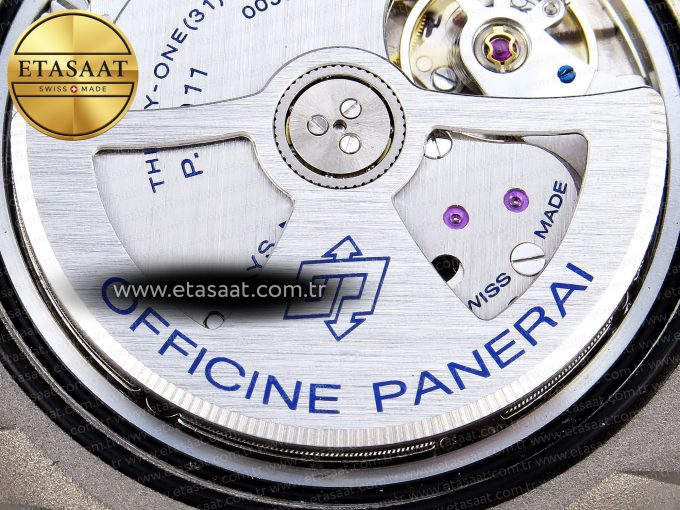 PAM1096 W LUMINOR GMT 42MM TITANIUM VSF 1:1 BEST EDITION BLACK DIAL ON BLACK LEATHER STRAP P.9011 SUPER CLONE - Görsel 22