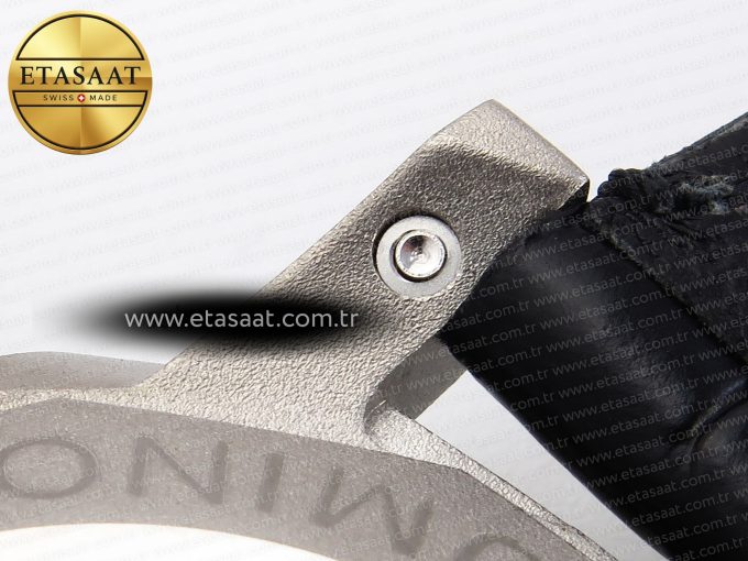PAM1096 W LUMINOR GMT 42MM TITANIUM VSF 1:1 BEST EDITION BLACK DIAL ON BLACK LEATHER STRAP P.9011 SUPER CLONE - Görsel 25