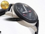 PAM1096 W LUMINOR GMT 42MM TITANIUM VSF 1:1 BEST EDITION BLACK DIAL ON BLACK LEATHER STRAP P.9011 SUPER CLONE - Görsel 9
