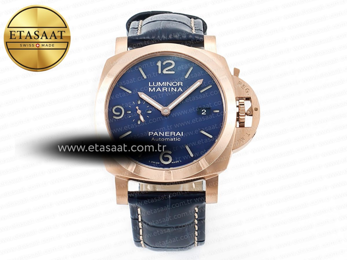 PAM1112 W TTF 1:1 Best Edition on Blue Leather Strap P9010 - Görsel 3