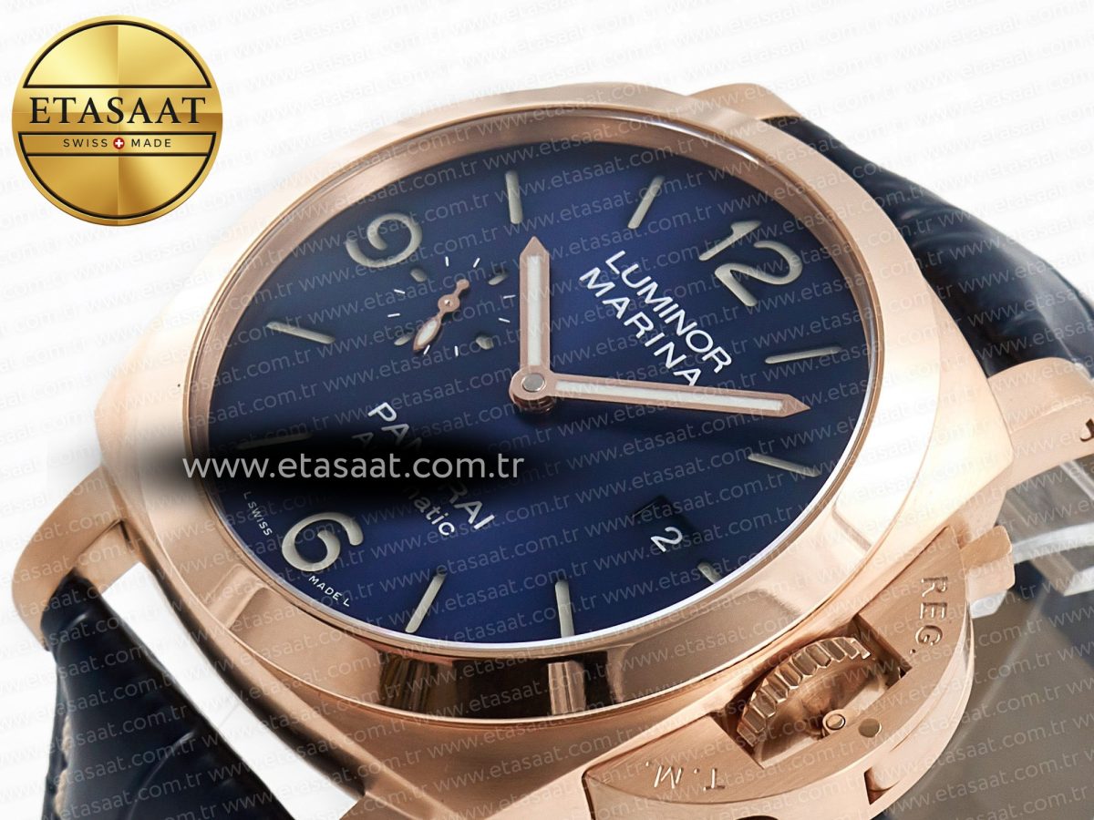 PAM1112 W TTF 1:1 Best Edition on Blue Leather Strap P9010 - Görsel 6