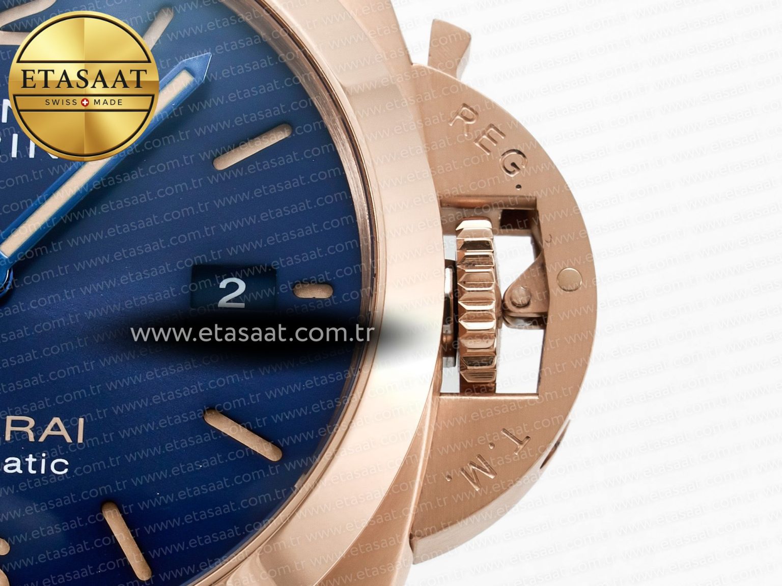 PAM1157 W TTF 1:1 Best Edition on Blue Leather Strap P9010 - Görsel 11