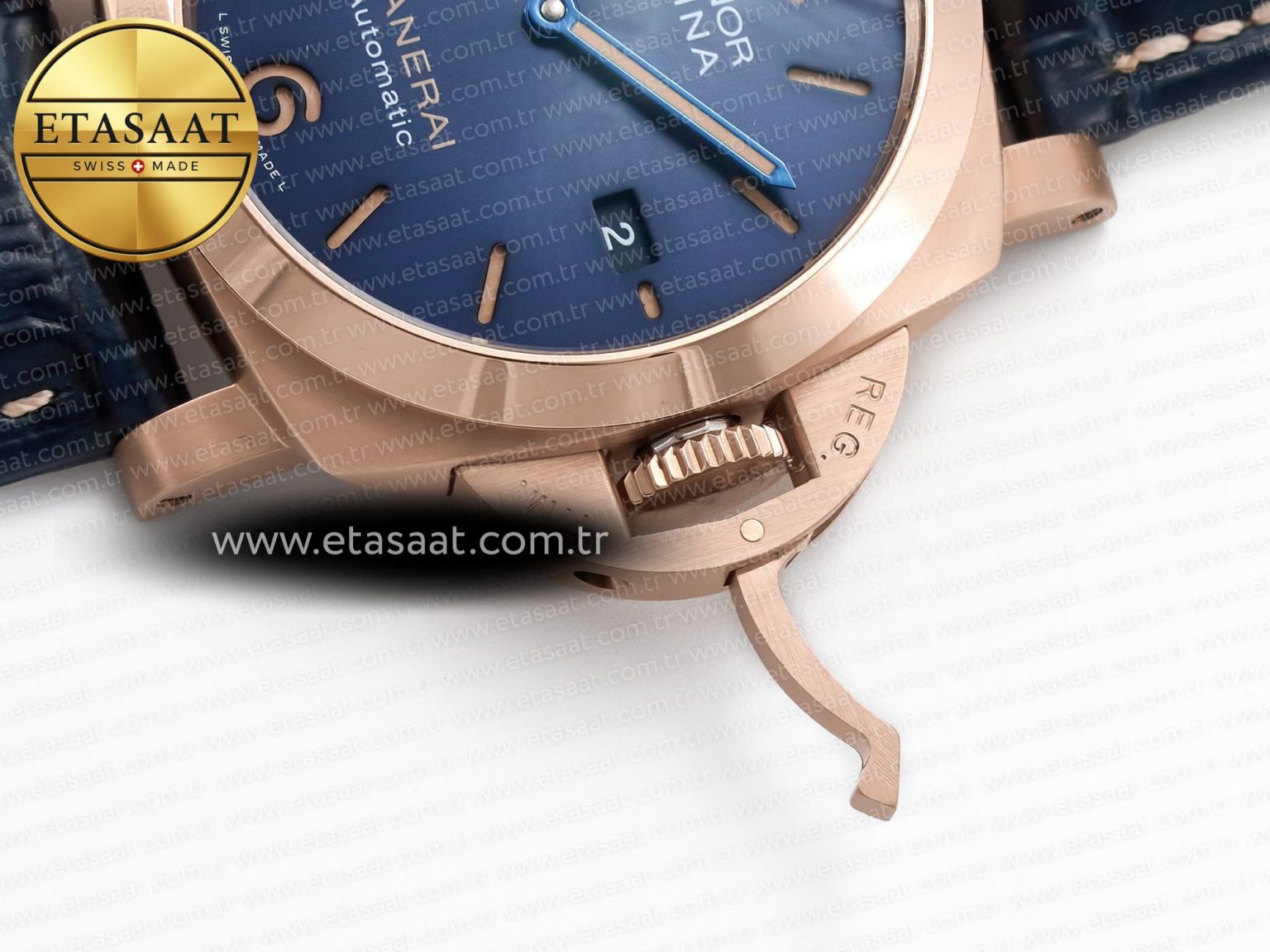 PAM1157 W TTF 1:1 Best Edition on Blue Leather Strap P9010 - Görsel 13