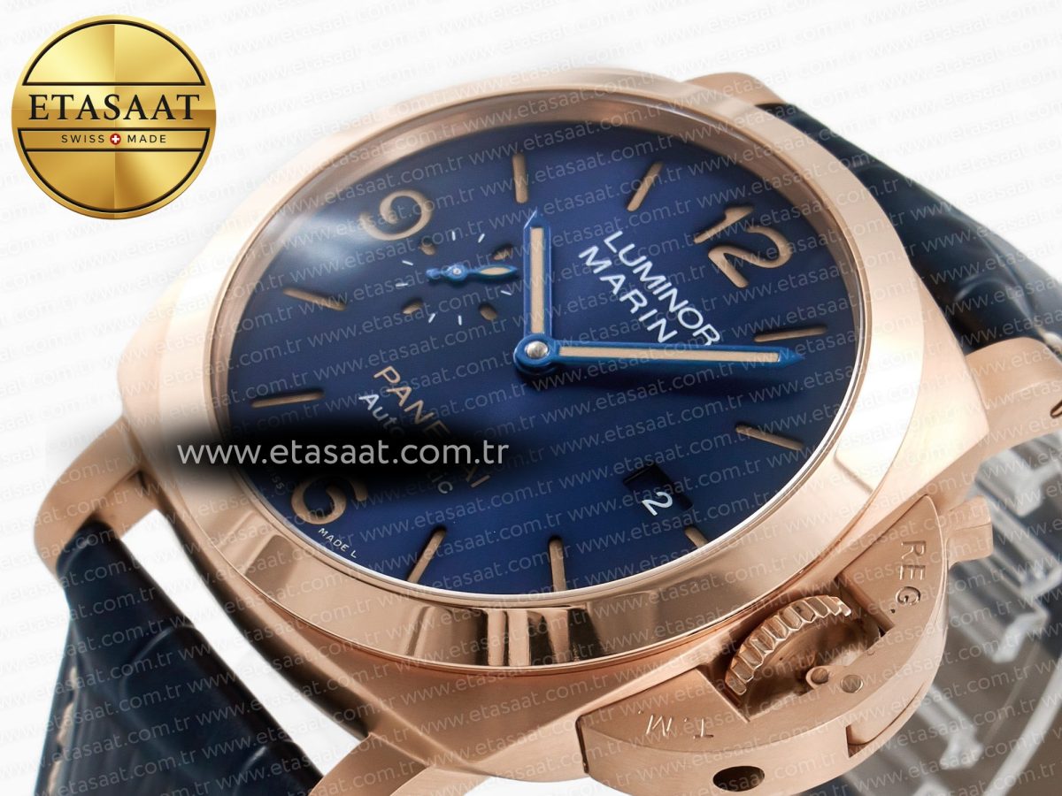 PAM1157 W TTF 1:1 Best Edition on Blue Leather Strap P9010 - Görsel 6