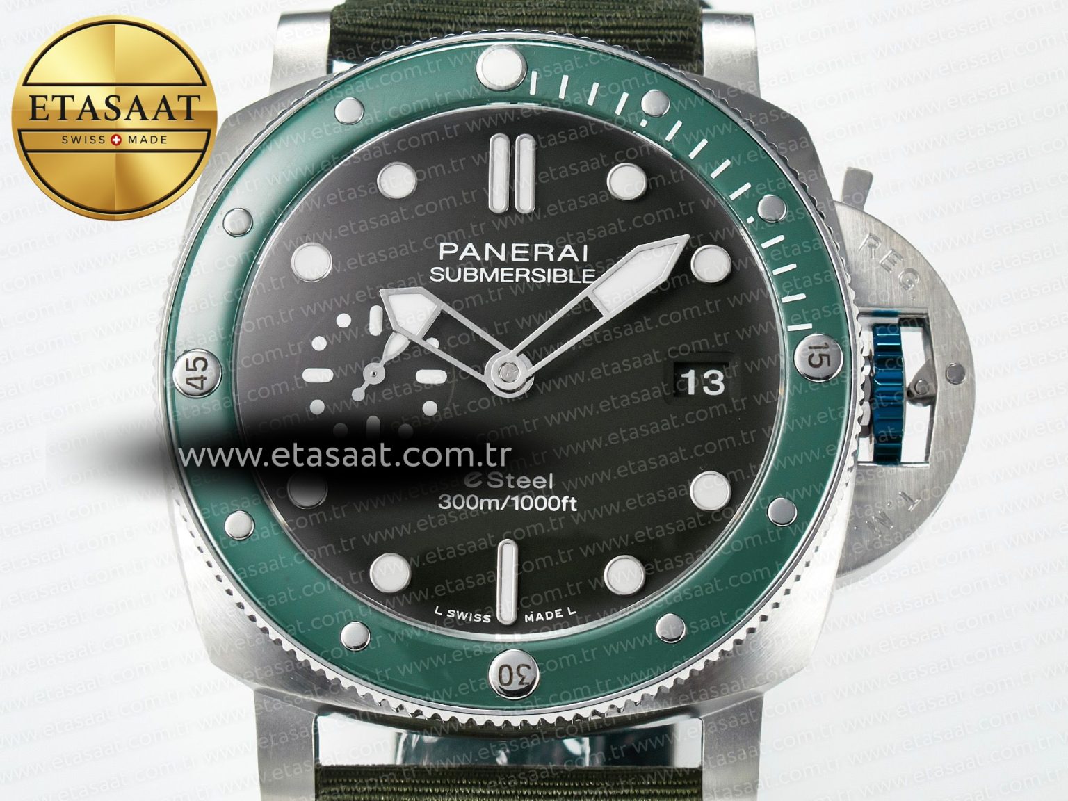 PAM1287 V TTF 1:1 Best Edition Green Dial on Green Nylon Strap P900 - Görsel 4