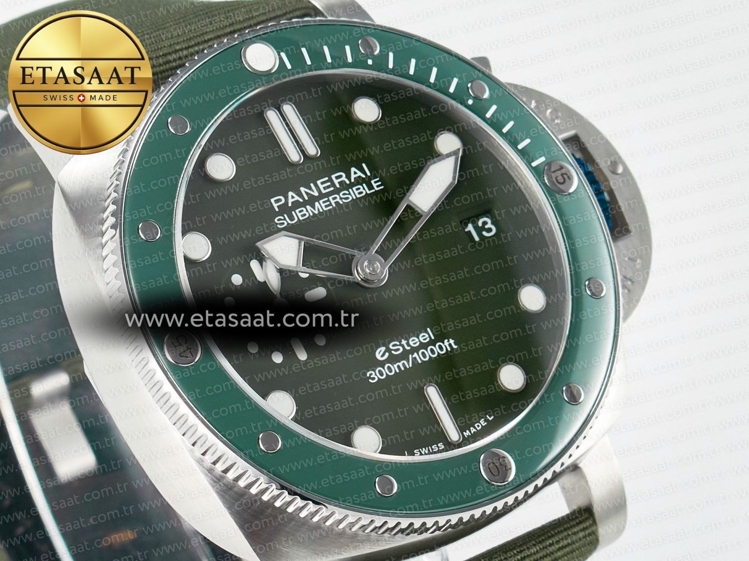 PAM1287 V TTF 1:1 Best Edition Green Dial on Green Nylon Strap P900 - Görsel 5
