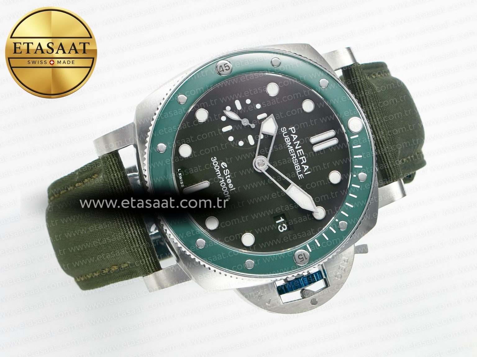 PAM1287 V TTF 1:1 Best Edition Green Dial on Green Nylon Strap P900 - Görsel 8
