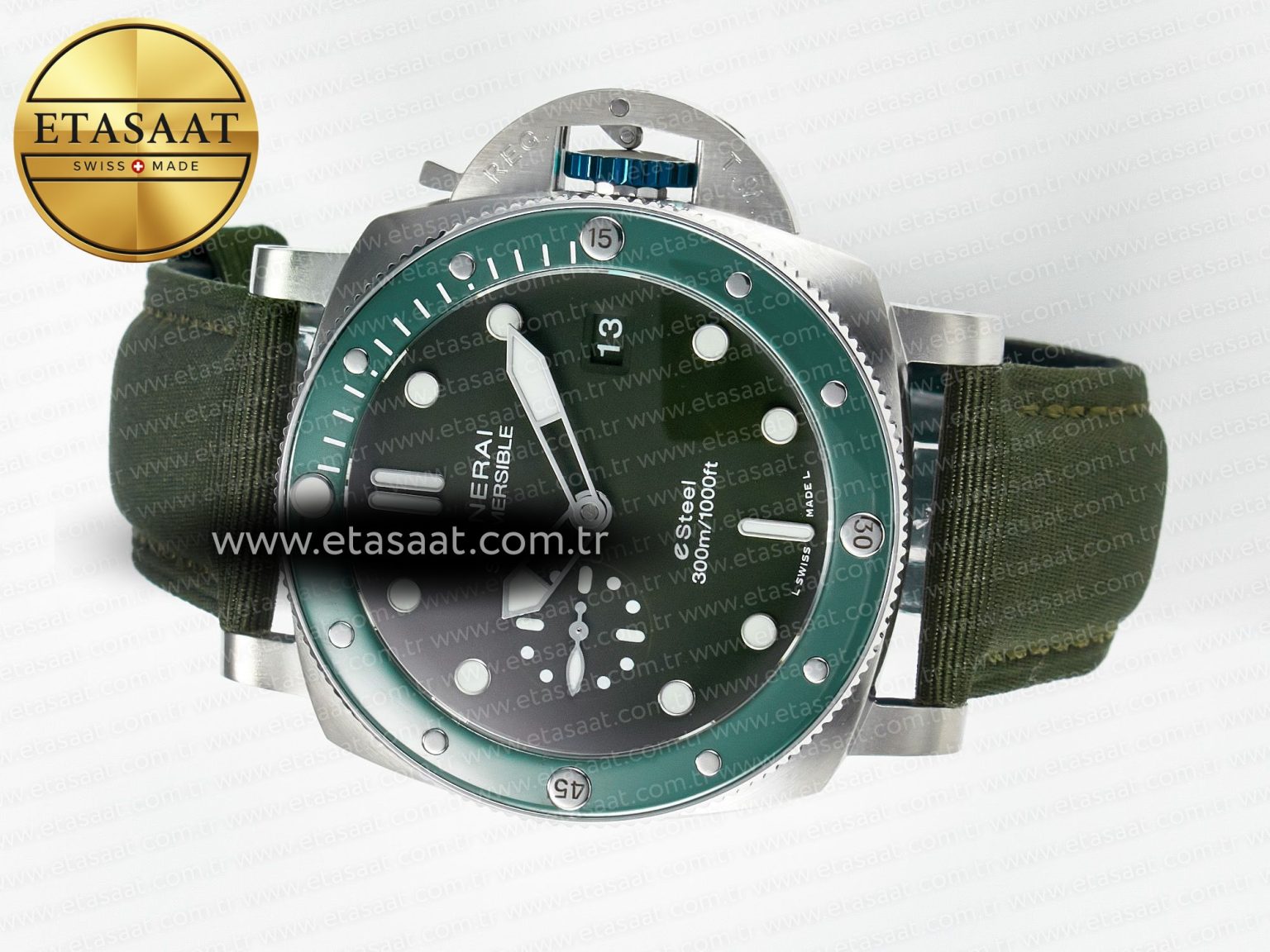 PAM1287 V TTF 1:1 Best Edition Green Dial on Green Nylon Strap P900 - Görsel 9