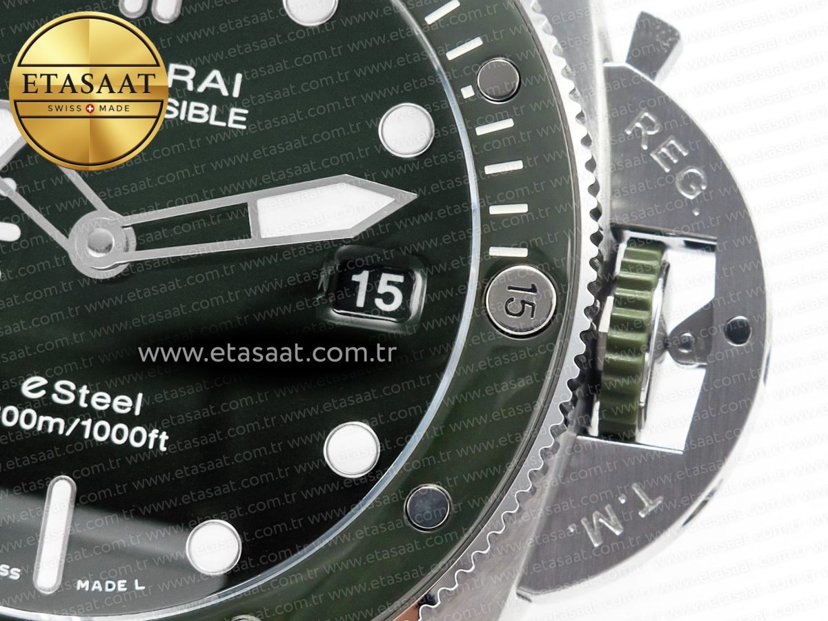 PAM1287 Y VSF 1:1 Best Edition Green Dial on Green Nylon Strap P900 - Görsel 12