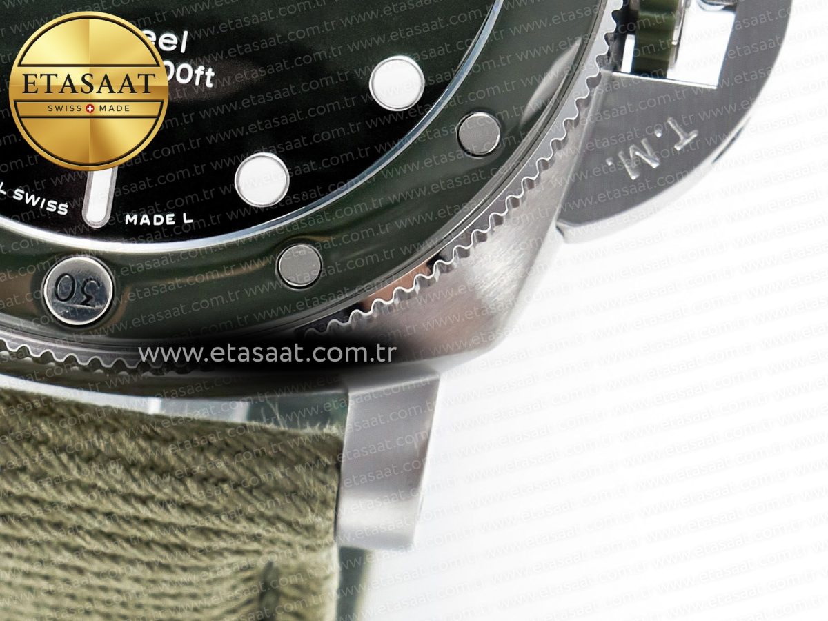 PAM1287 Y VSF 1:1 Best Edition Green Dial on Green Nylon Strap P900 - Görsel 14