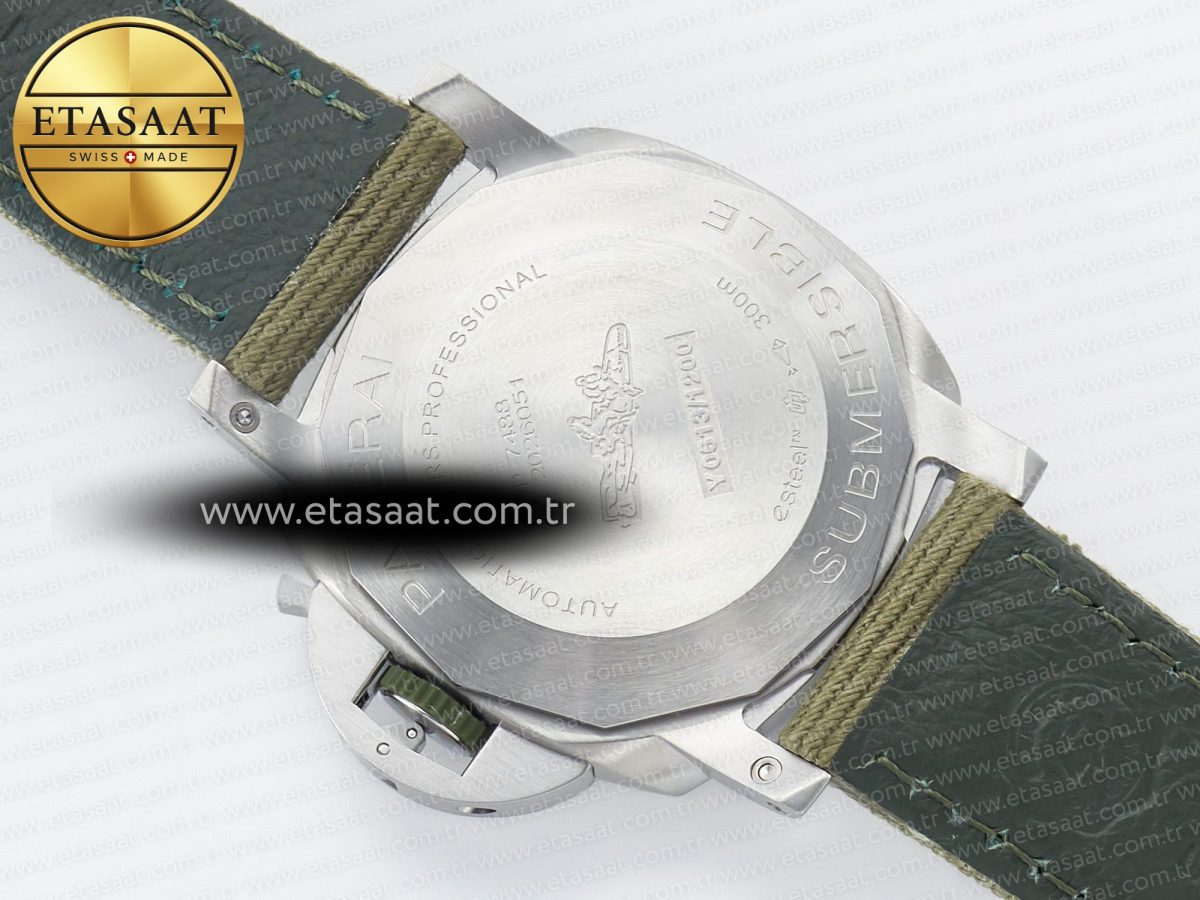 PAM1287 Y VSF 1:1 Best Edition Green Dial on Green Nylon Strap P900 - Görsel 18